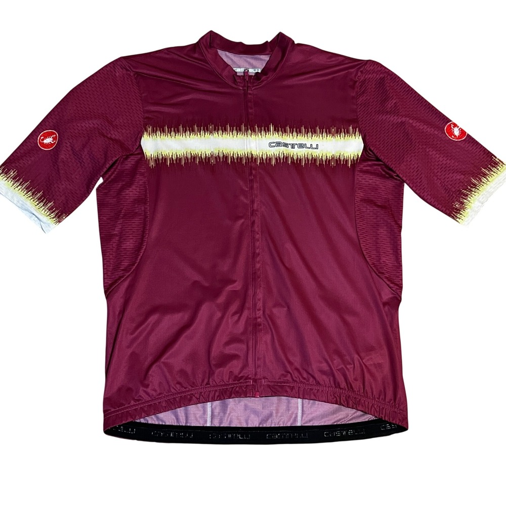 Castelli Grimpeur Short Sleeve Cycling Jersey Mens XL Mulberry Full Zip